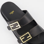 Sandales Fendi Feel en cuir noir