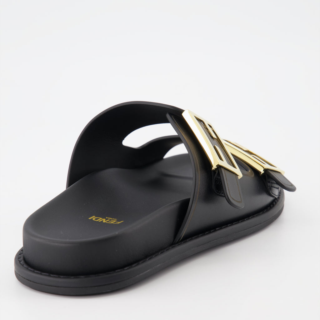 Sandales Fendi Feel en cuir noir