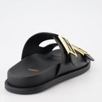Sandales Fendi Feel en cuir noir