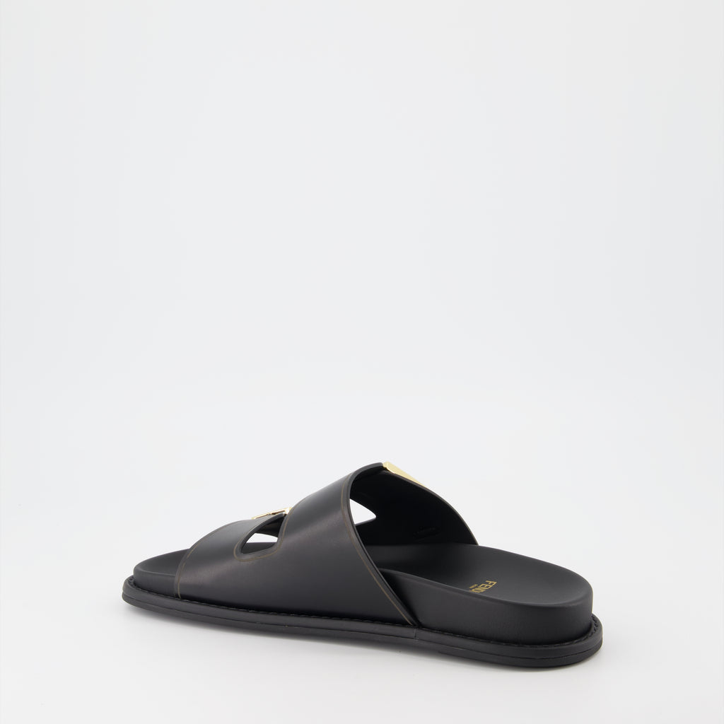 Sandales Fendi Feel en cuir noir