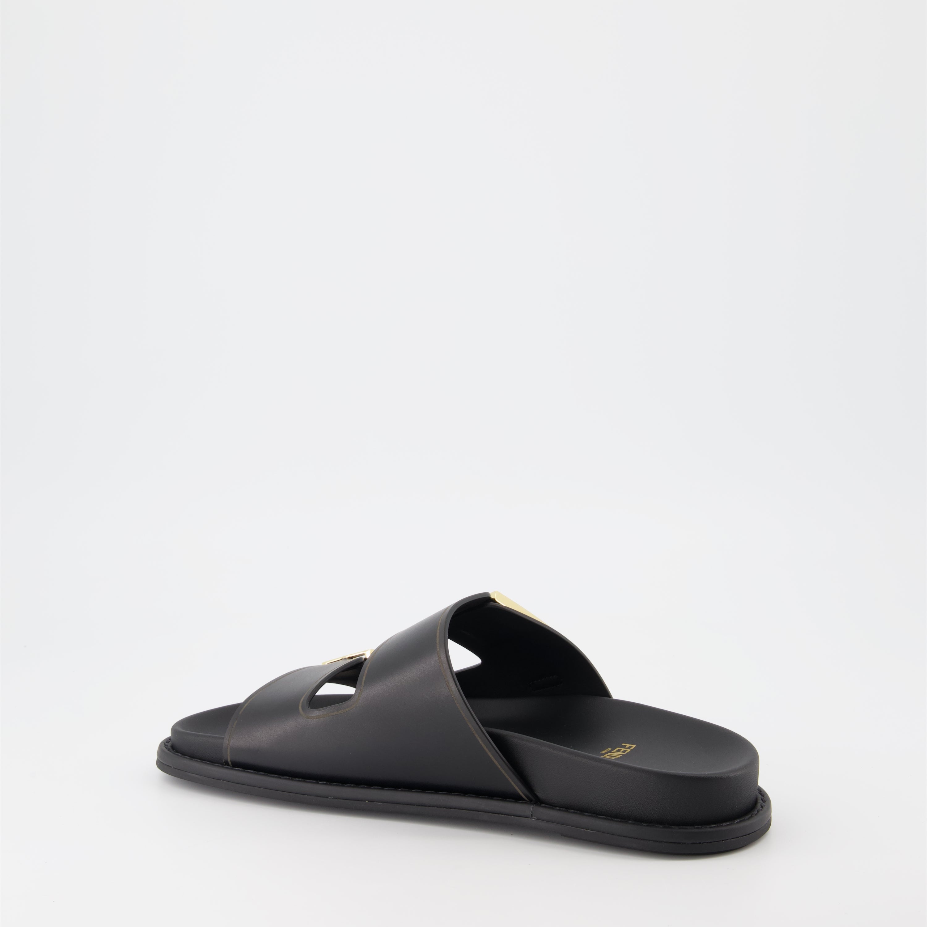Sandales Fendi Feel en cuir noir