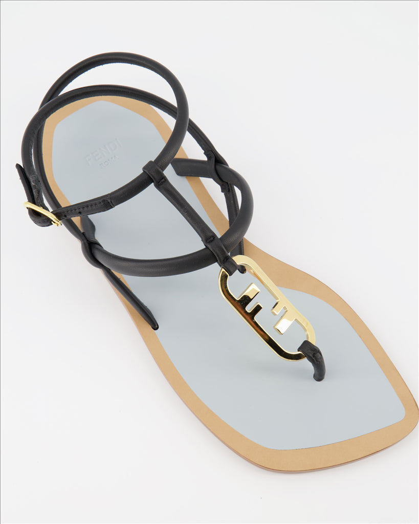 Zapatos abiertos Sandales Fendi O'Lock Fendi Negro Femme