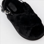 Chaussures ouvertes Sandales fourrure Solarisse Moncler Noir Femme