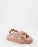 Zapatos abiertos Sandales fourrure Solarisse Moncler Rosa Femme