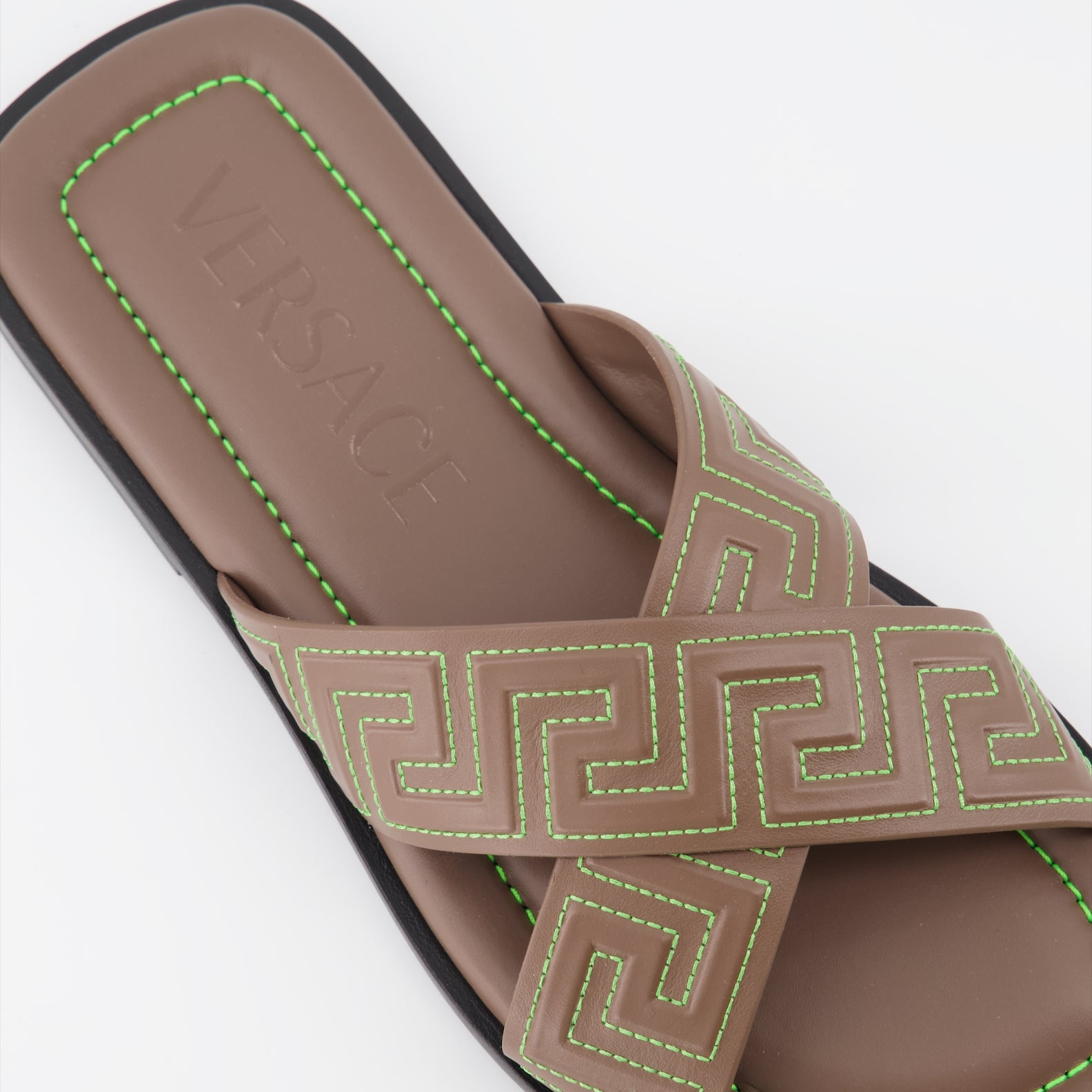 Chaussures ouvertes Sandales Greca Versace Marron Homme