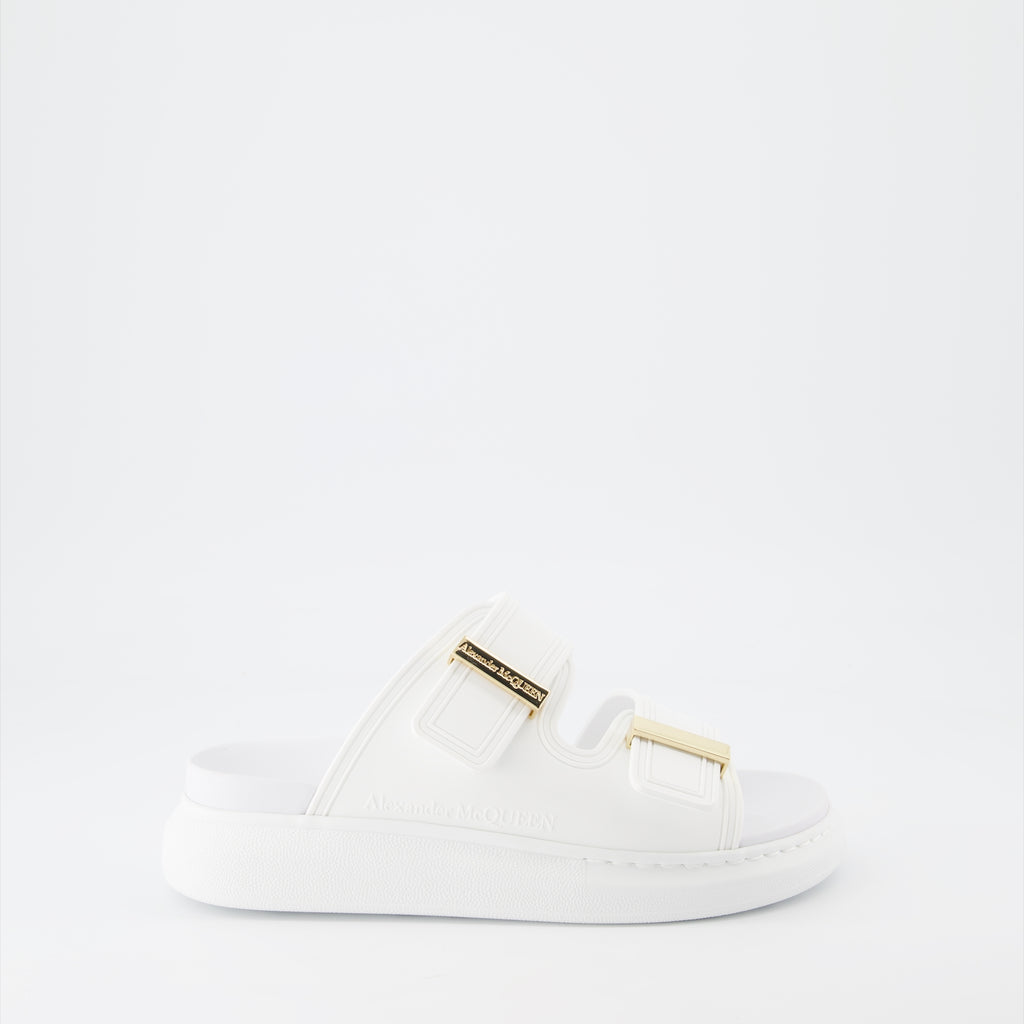 Zapatos abiertos Sandales Hybrides Alexander McQueen Blanco Femme