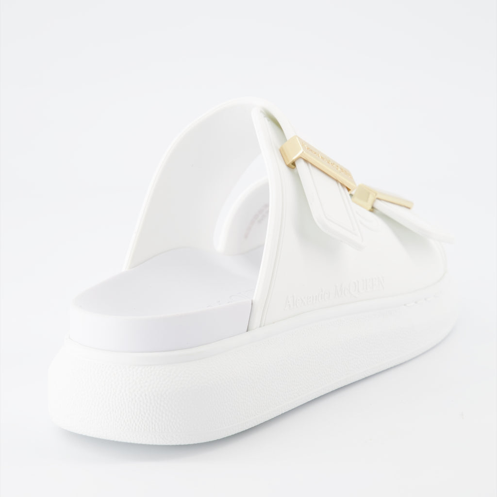 Zapatos abiertos Sandales Hybrides Alexander McQueen Blanco Femme