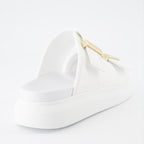 Zapatos abiertos Sandales Hybrides Alexander McQueen Blanco Femme