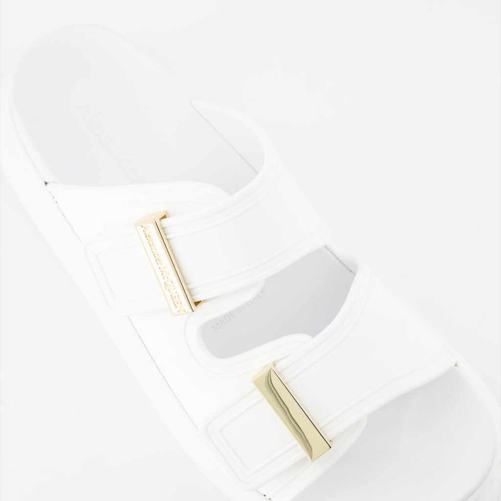 Zapatos abiertos Sandales Hybrides Alexander McQueen Blanco Femme