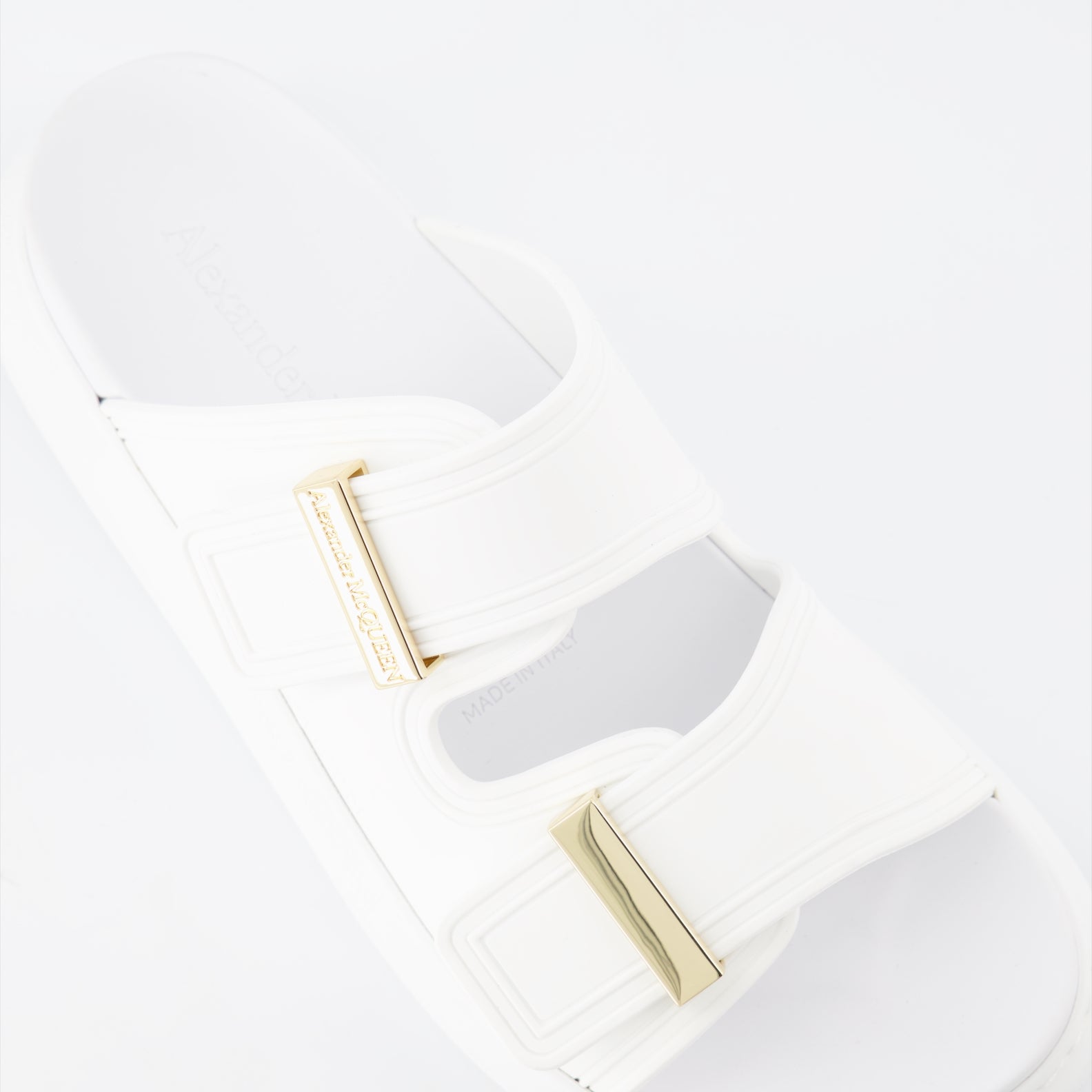 Zapatos abiertos Sandales Hybrides Alexander McQueen Blanco Femme