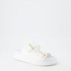 Zapatos abiertos Sandales Hybrides Alexander McQueen Blanco Femme