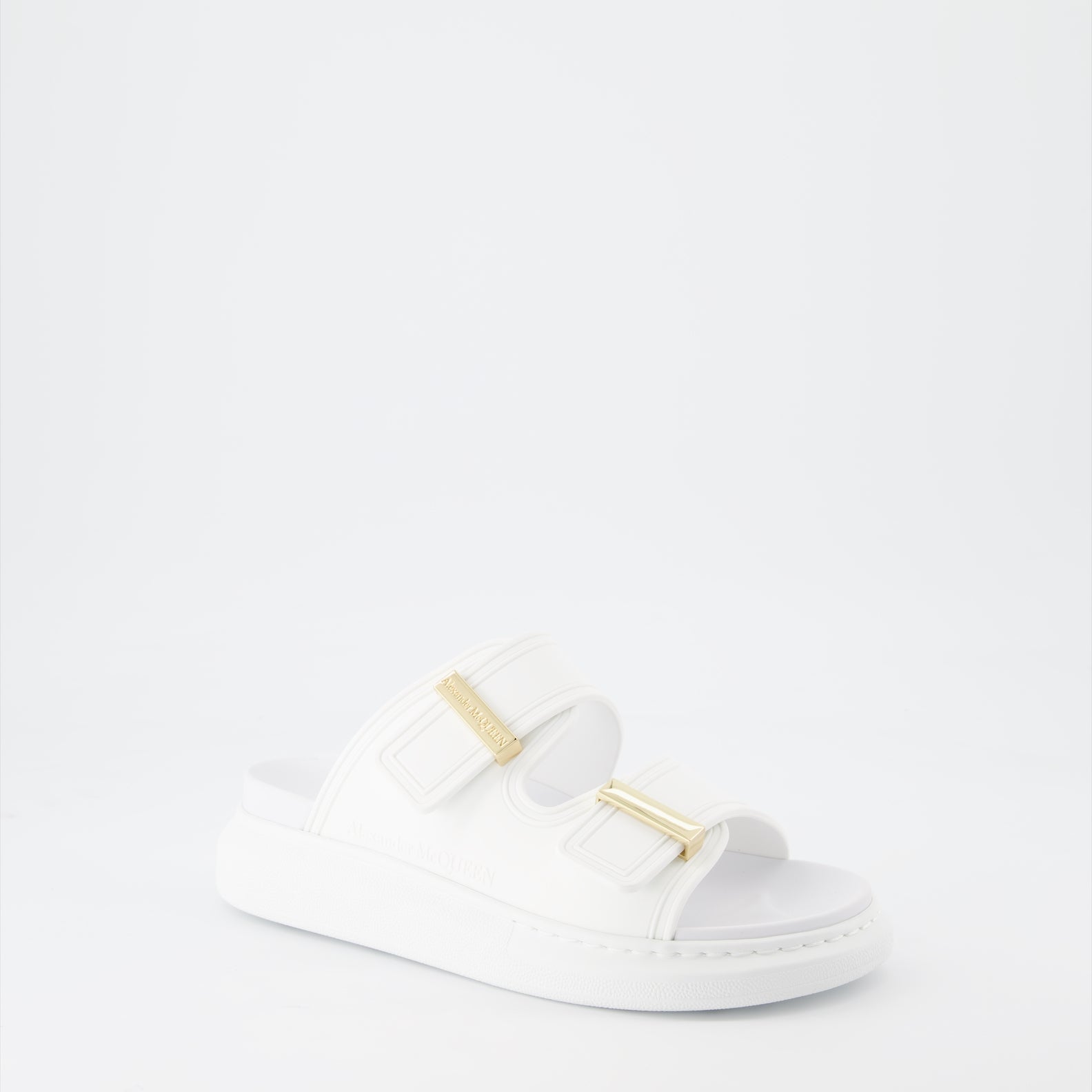 Zapatos abiertos Sandales Hybrides Alexander McQueen Blanco Femme