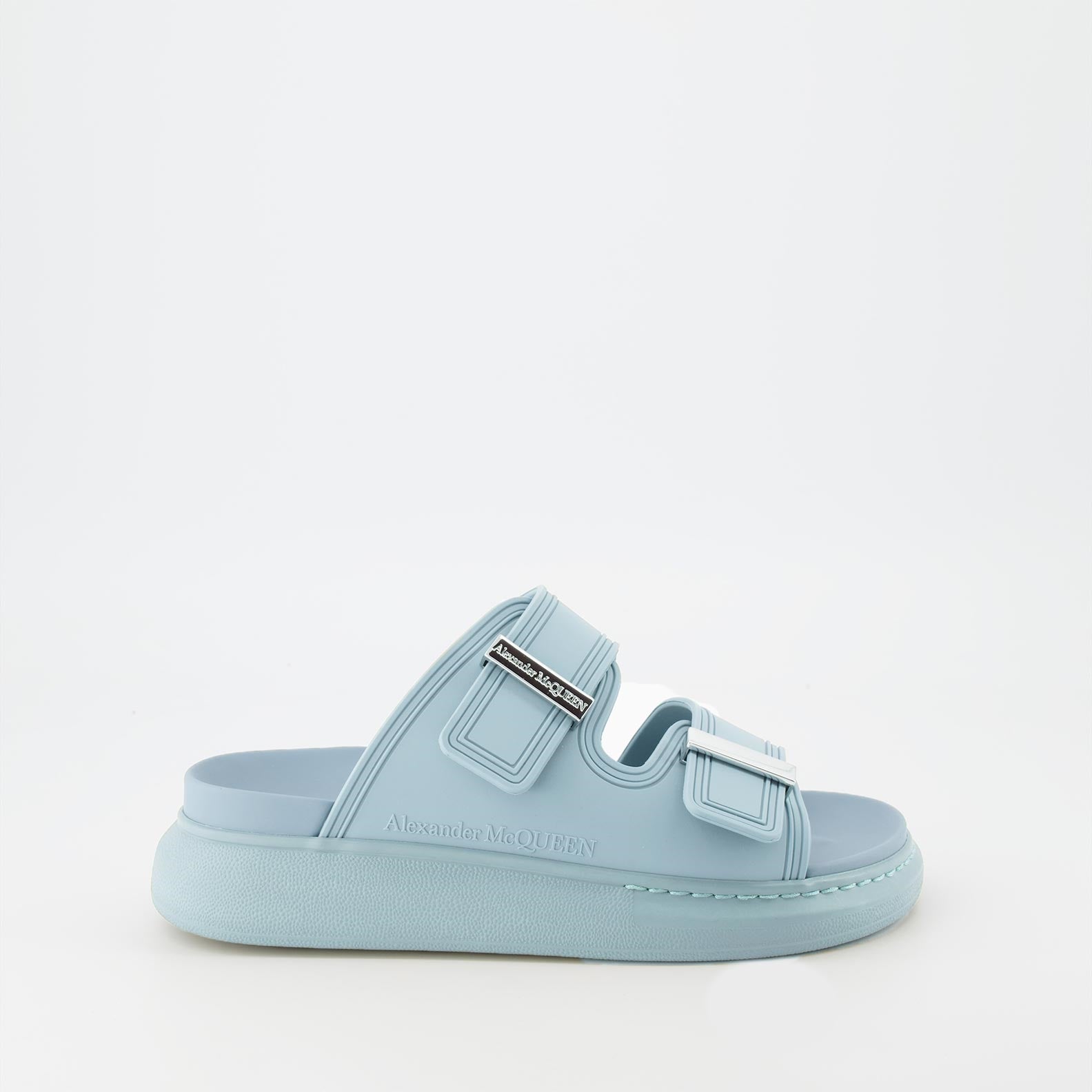 Zapatos abiertos Sandales Hybrides Alexander McQueen Azul Femme