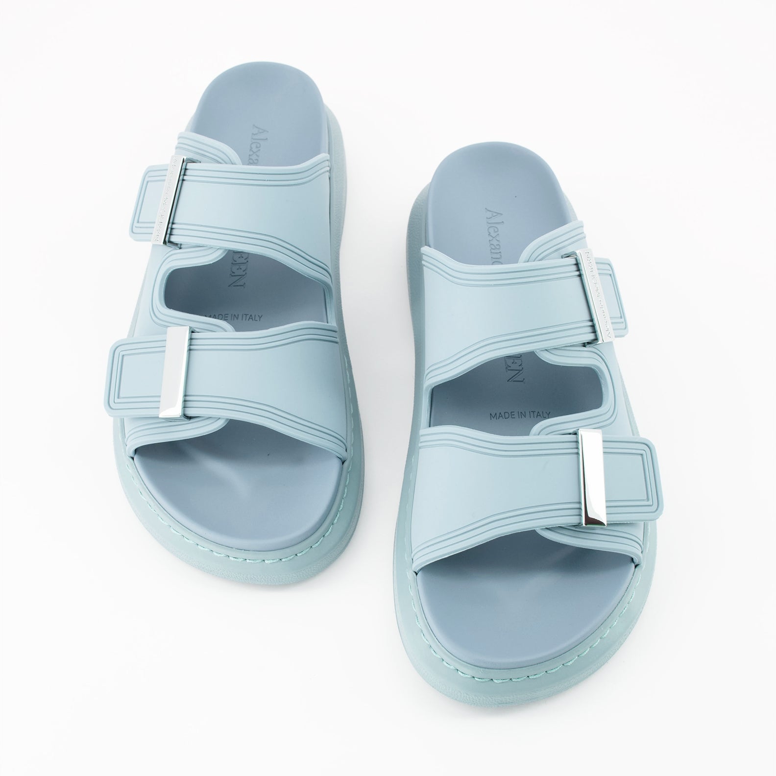 Zapatos abiertos Sandales Hybrides Alexander McQueen Azul Femme