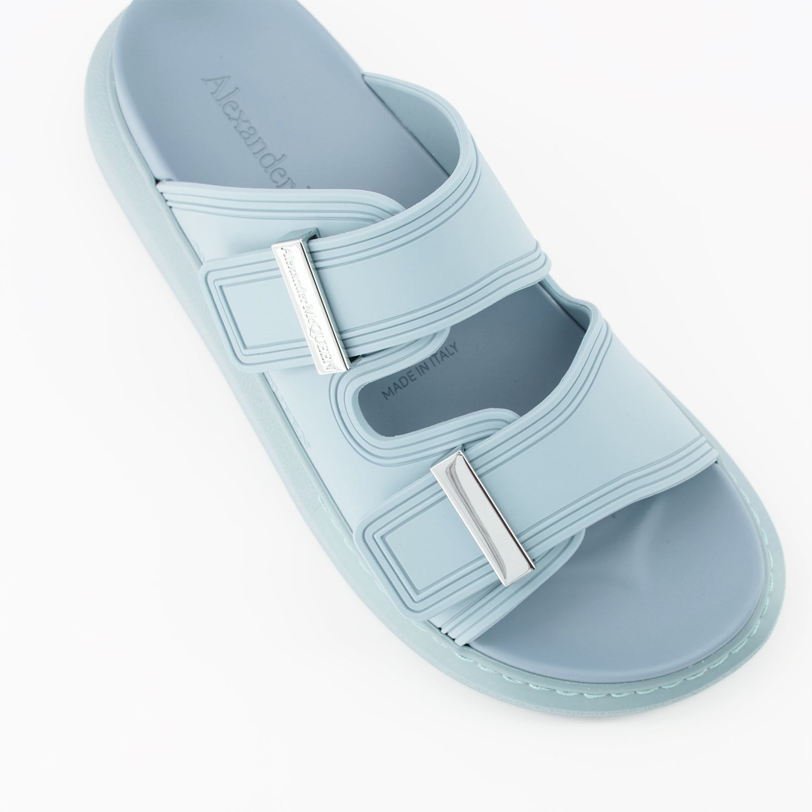 Zapatos abiertos Sandales Hybrides Alexander McQueen Azul Femme