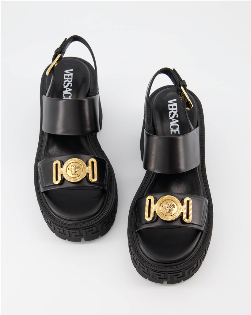 Zapatos abiertos Sandales Medusa Biggie Versace Negro Femme