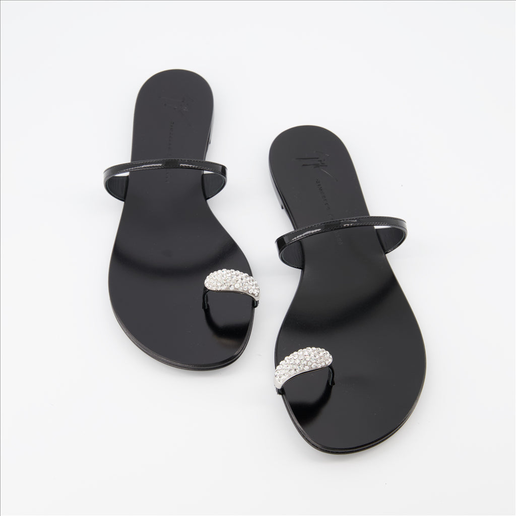 Scarpe aperte Sandales Ring Giuseppe Zanotti Nero Femme