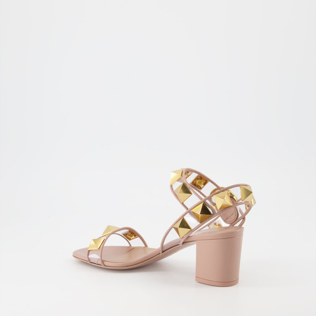 Sandales Rockstud beige rosé