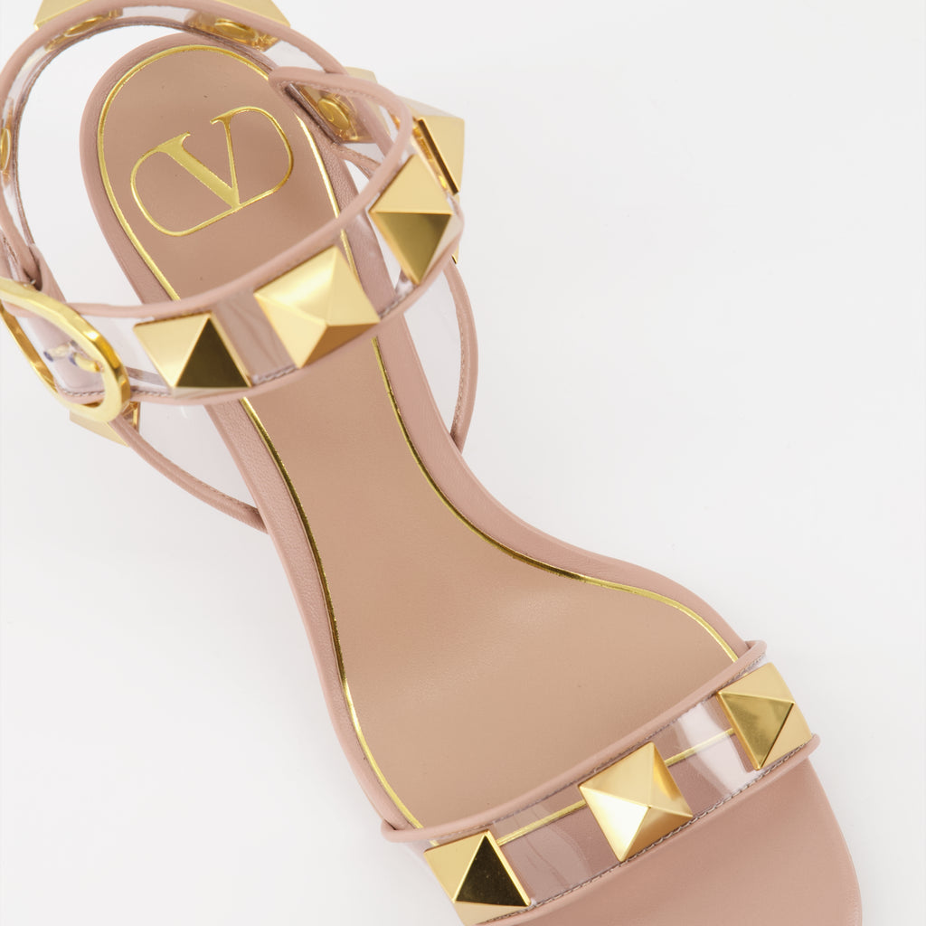 Sandales Rockstud beige rosé