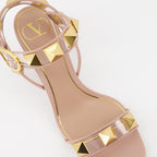 Sandales Rockstud beige rosé