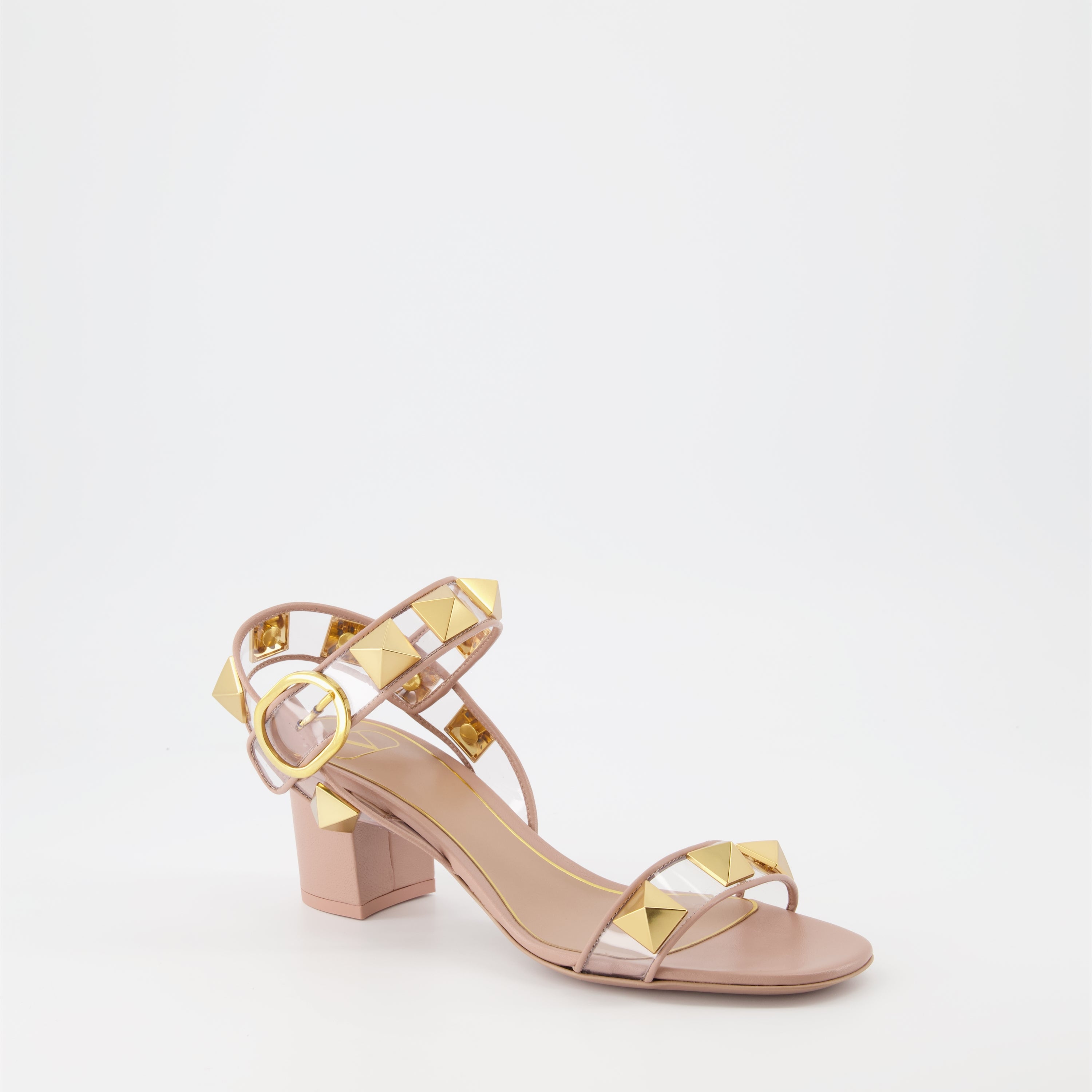 Sandales Rockstud beige rosé