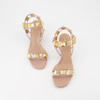 Sandales Rockstud beige rosé