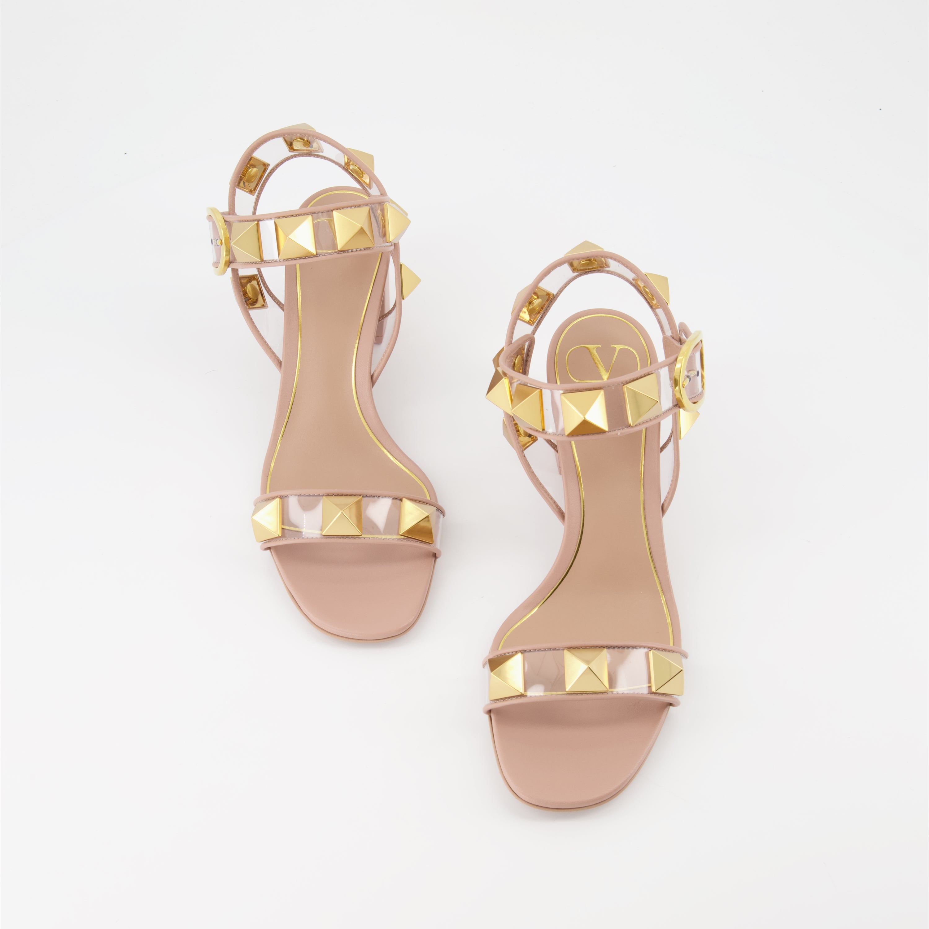 Sandales Rockstud beige rosé