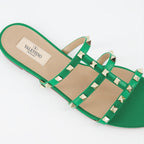 오픈 슈즈 Sandales Rockstud Valentino Garavani 녹색 Femme
