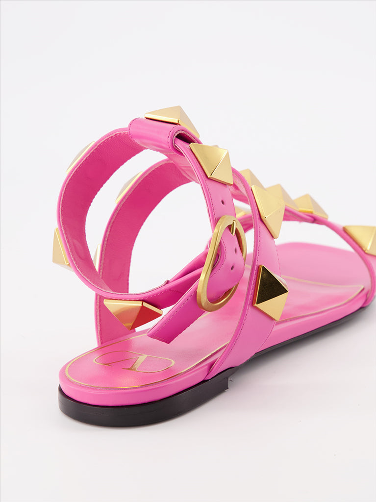 Zapatos abiertos Sandales Roman Stud Valentino Garavani Rosa Femme