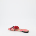 Chaussures ouvertes Sandales Signature Fendi Rose Femme