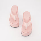 Sandales tongs Wedge rose