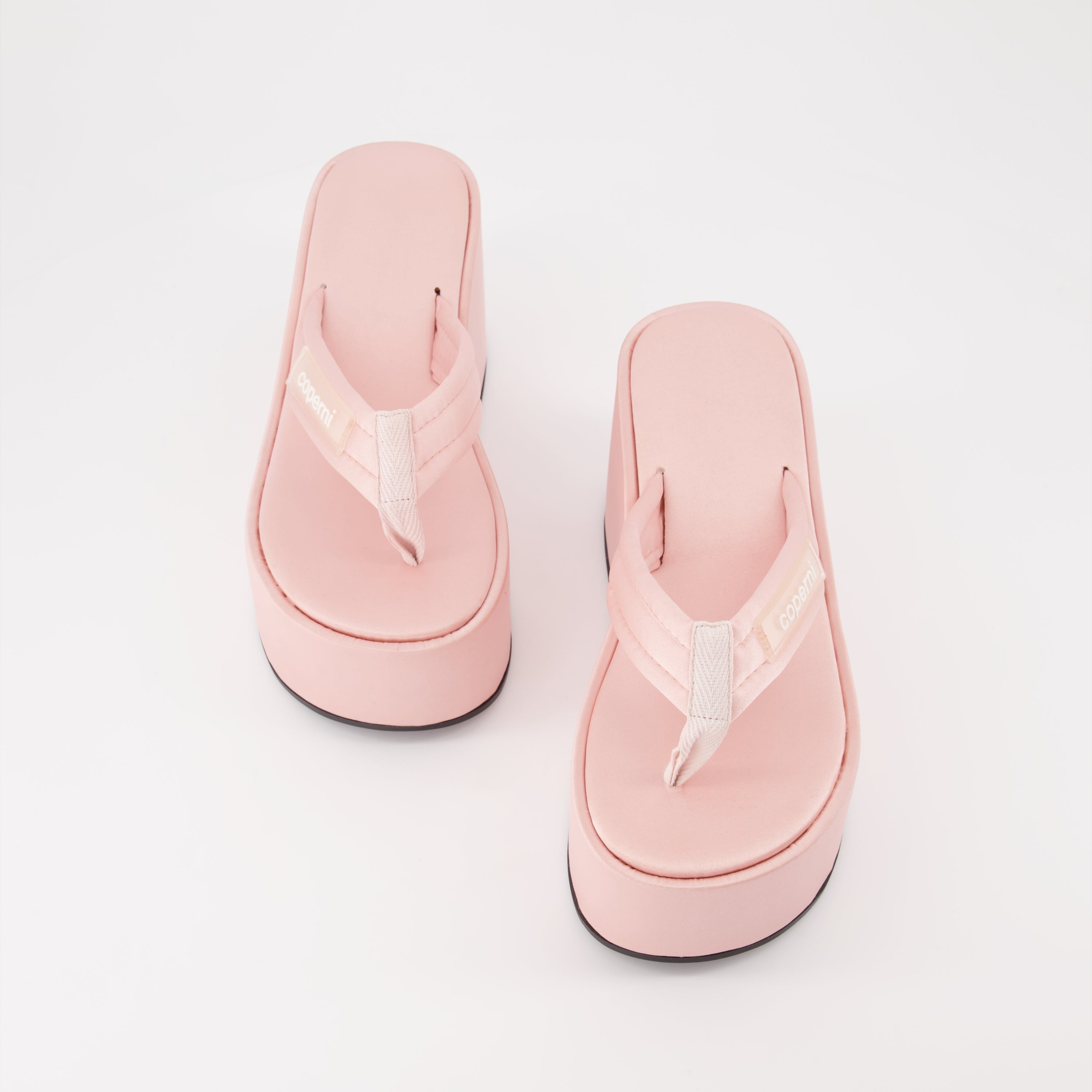 Sandales tongs Wedge rose