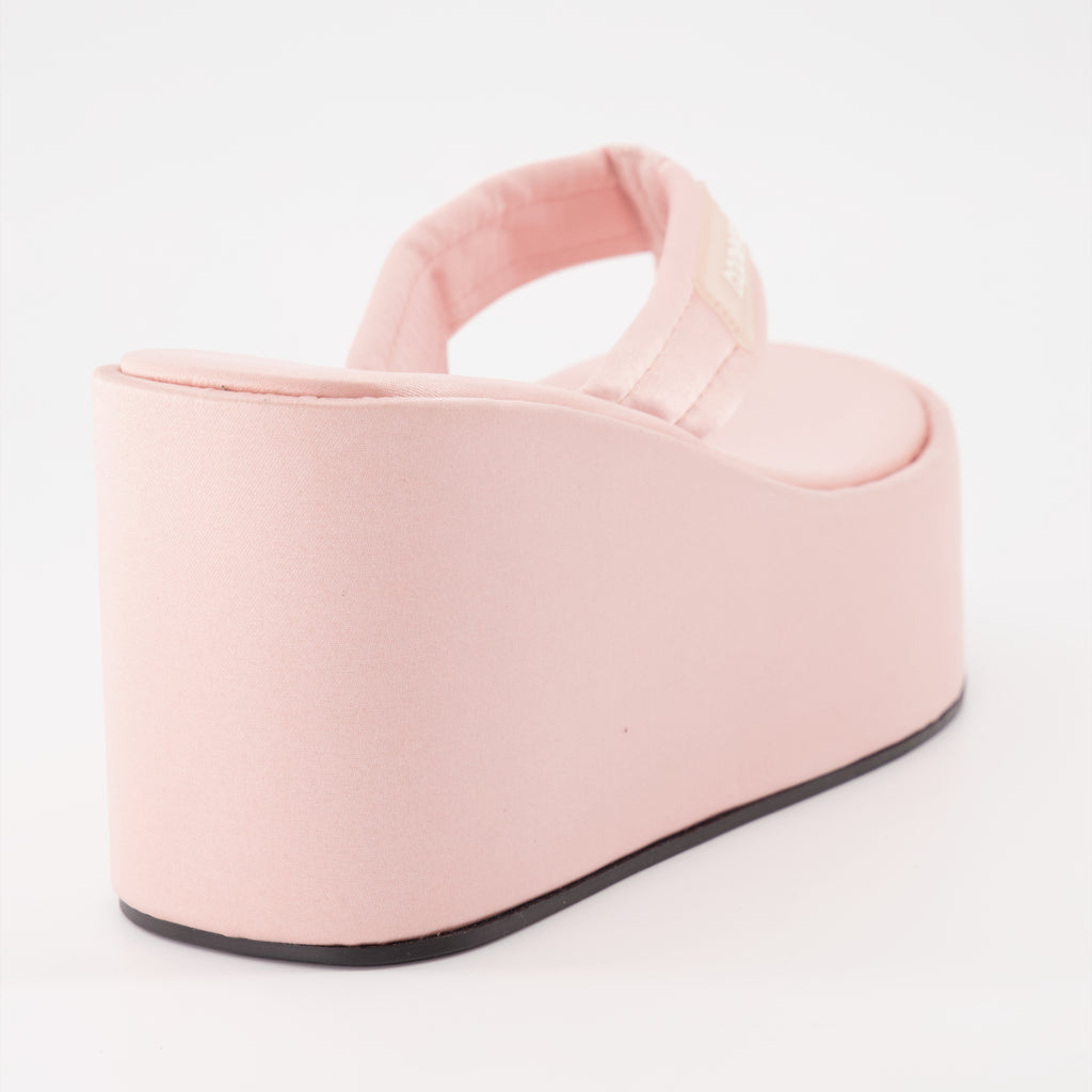 Sandales tongs Wedge rose