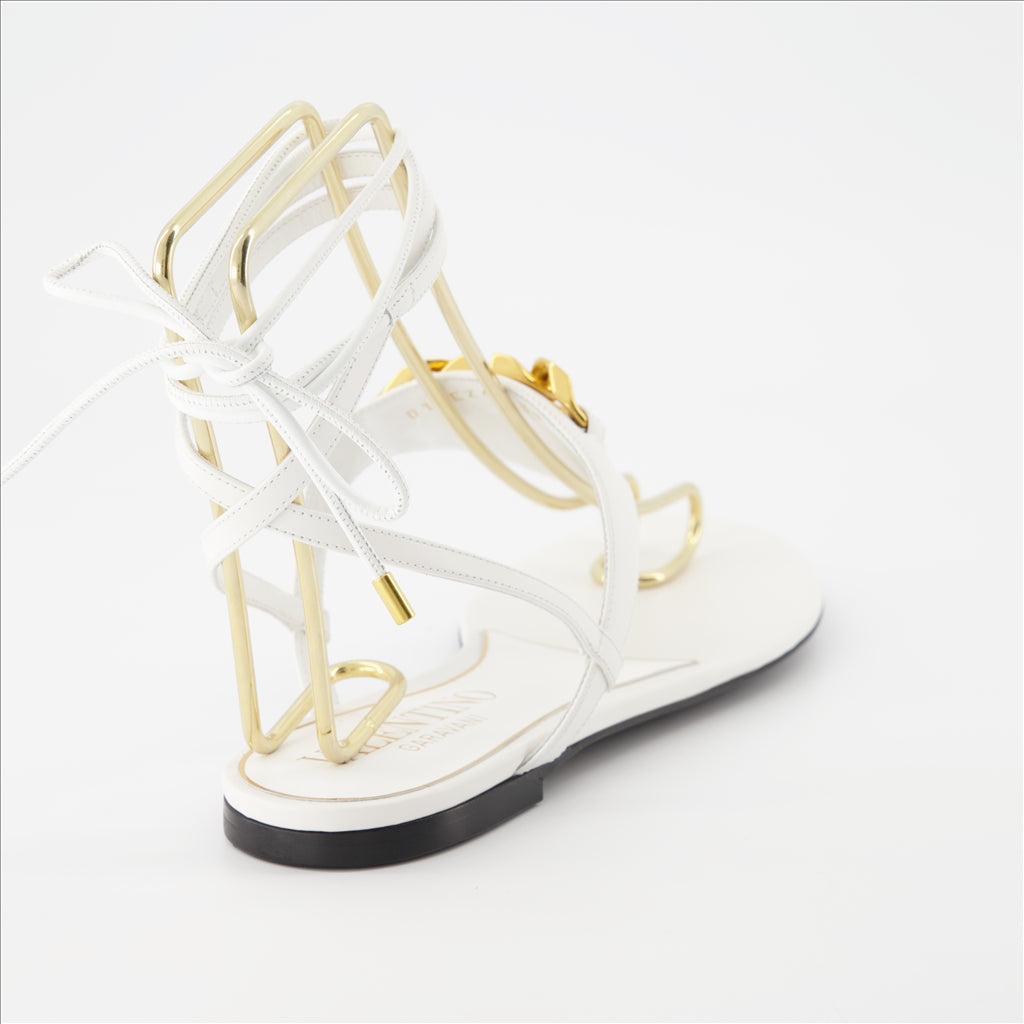 Chaussures ouvertes Sandales VLogo Chain Valentino Garavani Blanc Femme