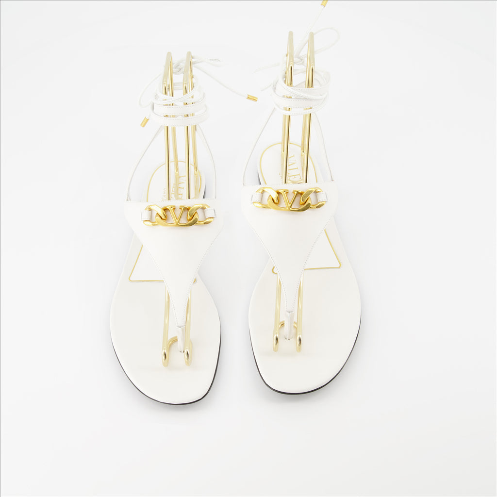 Chaussures ouvertes Sandales VLogo Chain Valentino Garavani Blanc Femme
