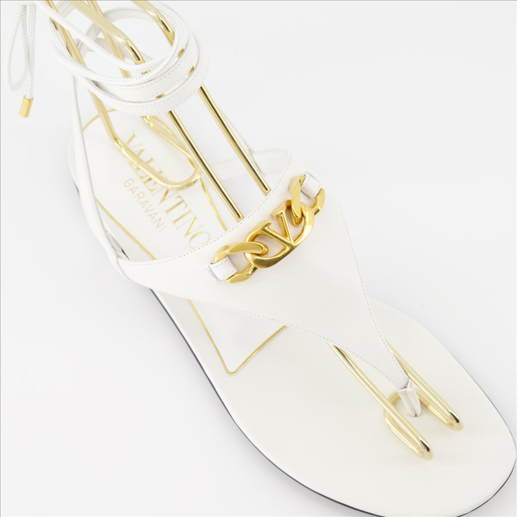 Chaussures ouvertes Sandales VLogo Chain Valentino Garavani Blanc Femme