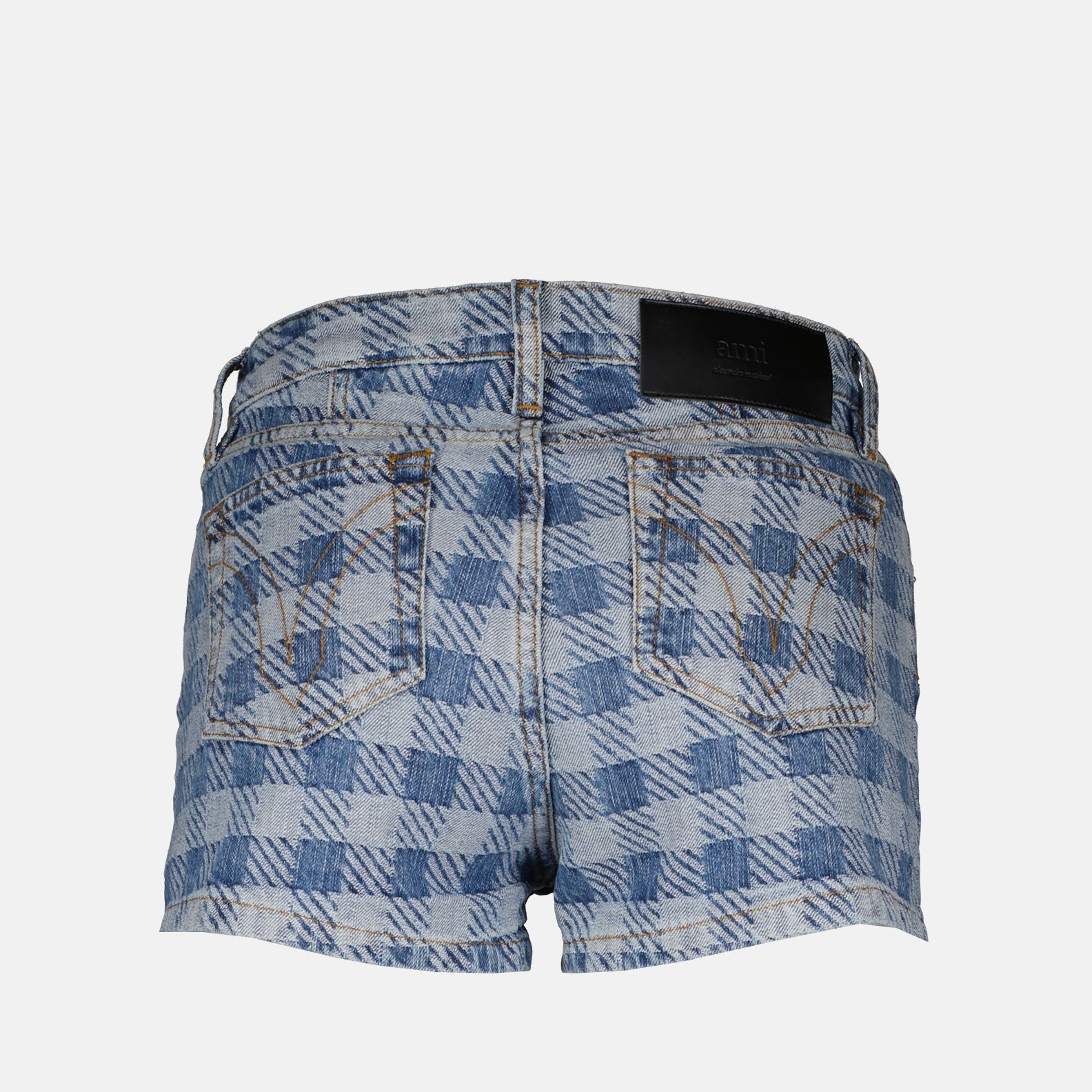 Shorts Short à carreaux Ami PARIS Bleu Femme