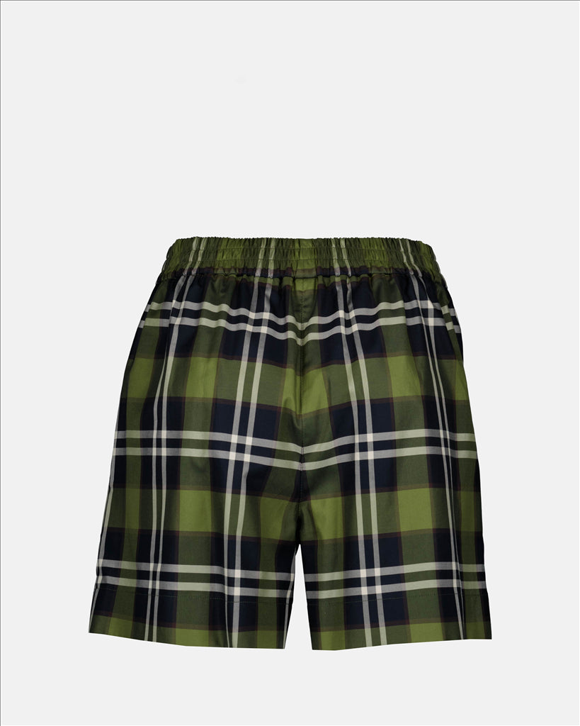 Shorts Short à carreaux Burberry Vert Femme