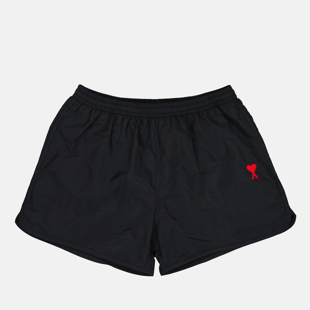 Short de bain court Ami de Coeur noir