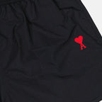 Short de bain court Ami de Coeur noir