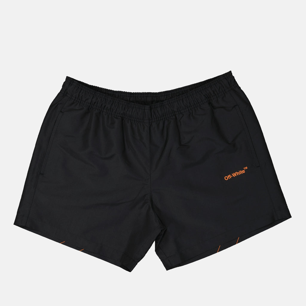 Strandmode Maillot de bain Diag Off-White Schwarz Homme