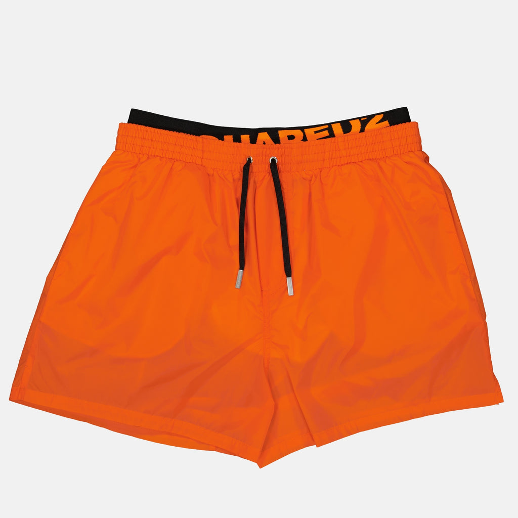 Beachwear Short de bain en nylon Dsquared2 Orange Homme
