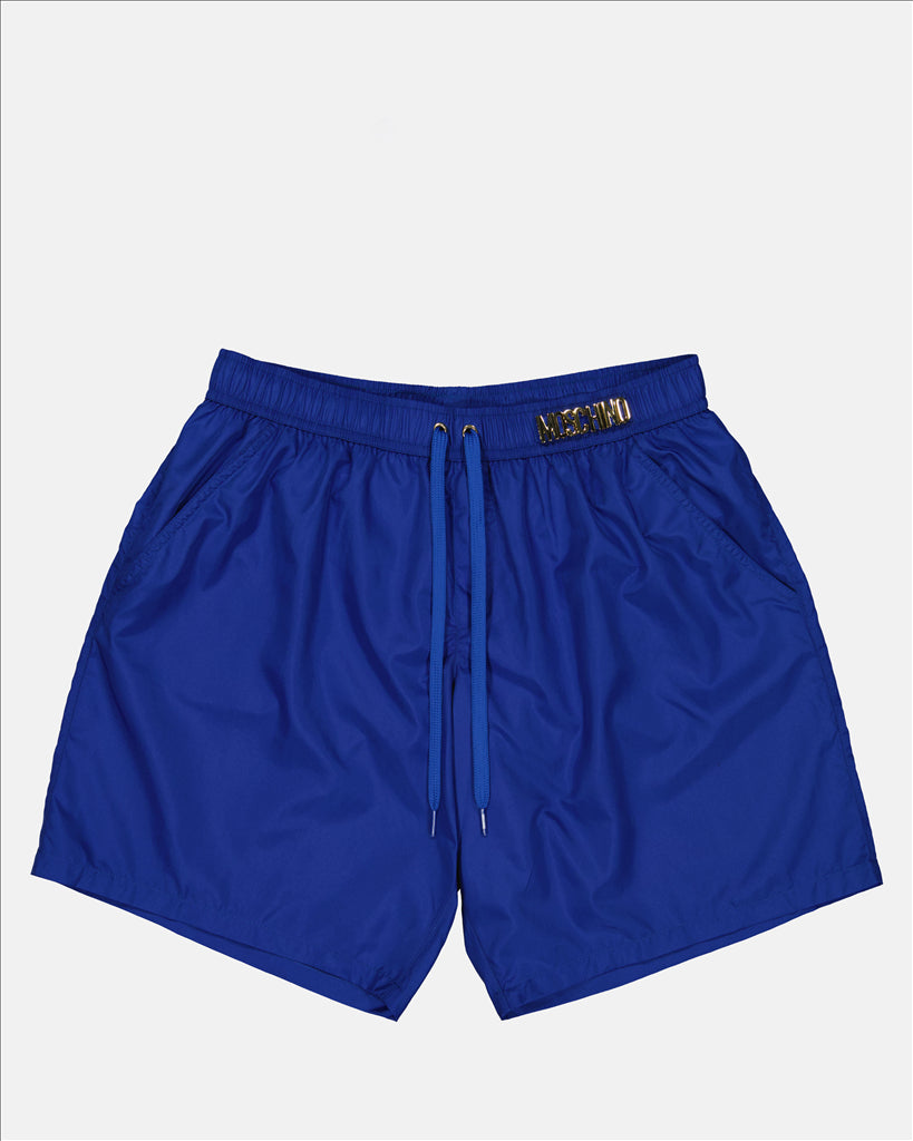 Beachwear Short de bain logo plaque Moschino Bleu Homme