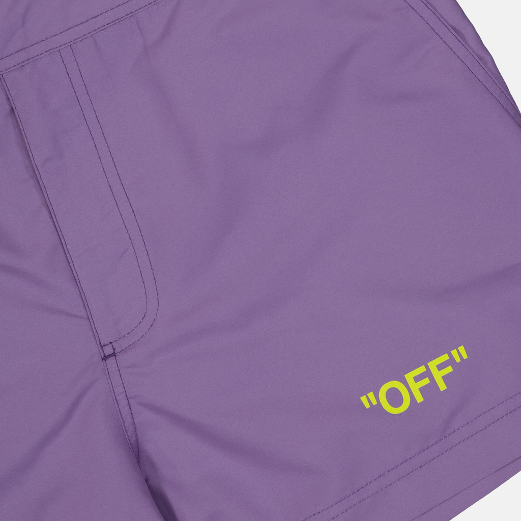 Beachwear Off Quote swim shorts Off-White Purple Man