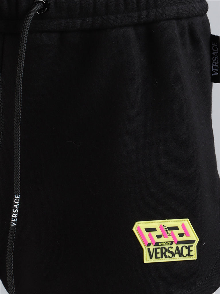 Calças Short en coton La Greca Accent Versace Preto Femme