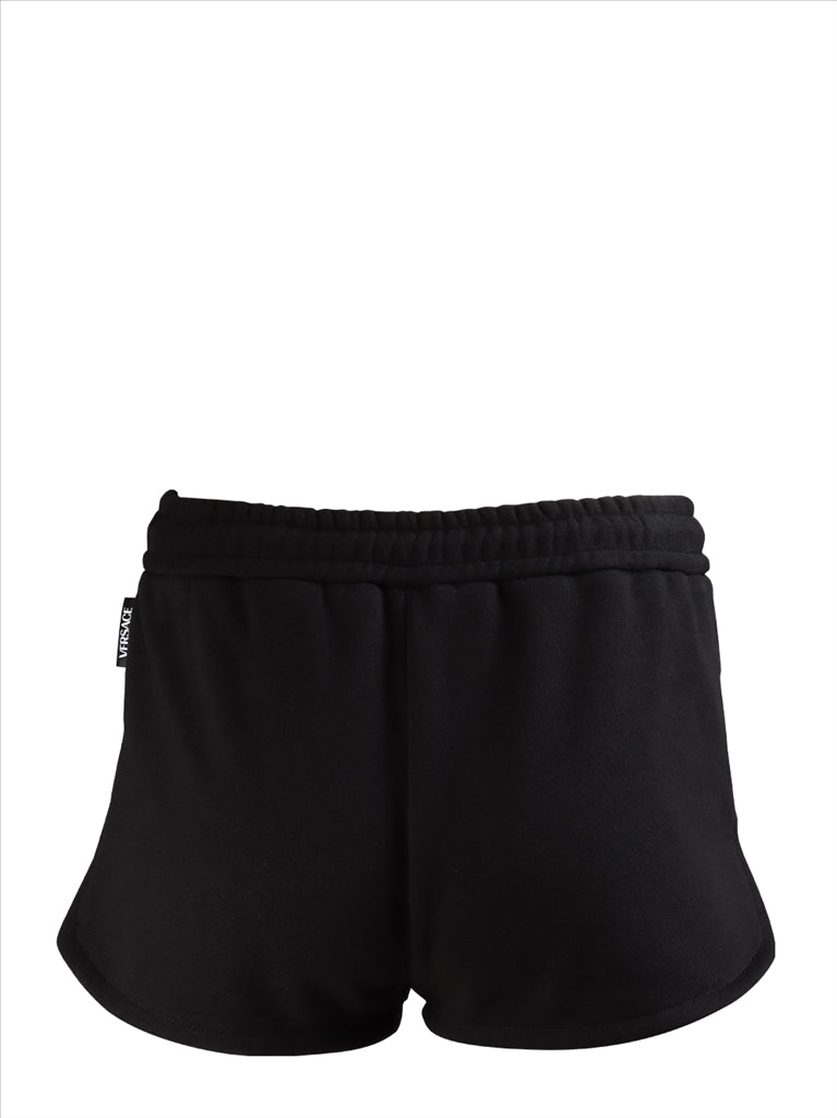 Calças Short en coton La Greca Accent Versace Preto Femme