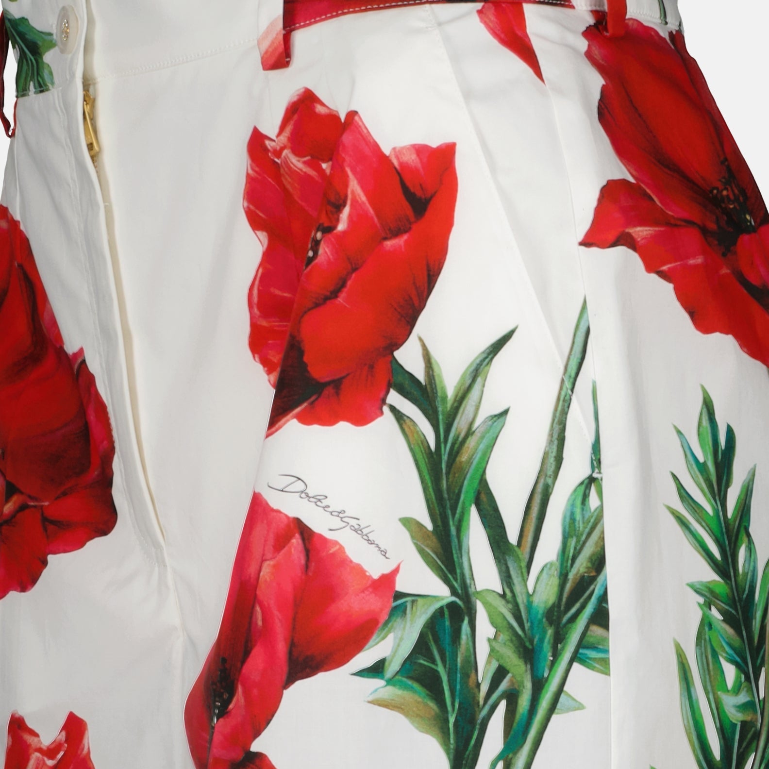 Shorts Short à imprimé Coquelicot Dolce & Gabbana Blanco Femme