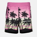 Shorts Short Pink Sunset Palm Angels Violet Homme
