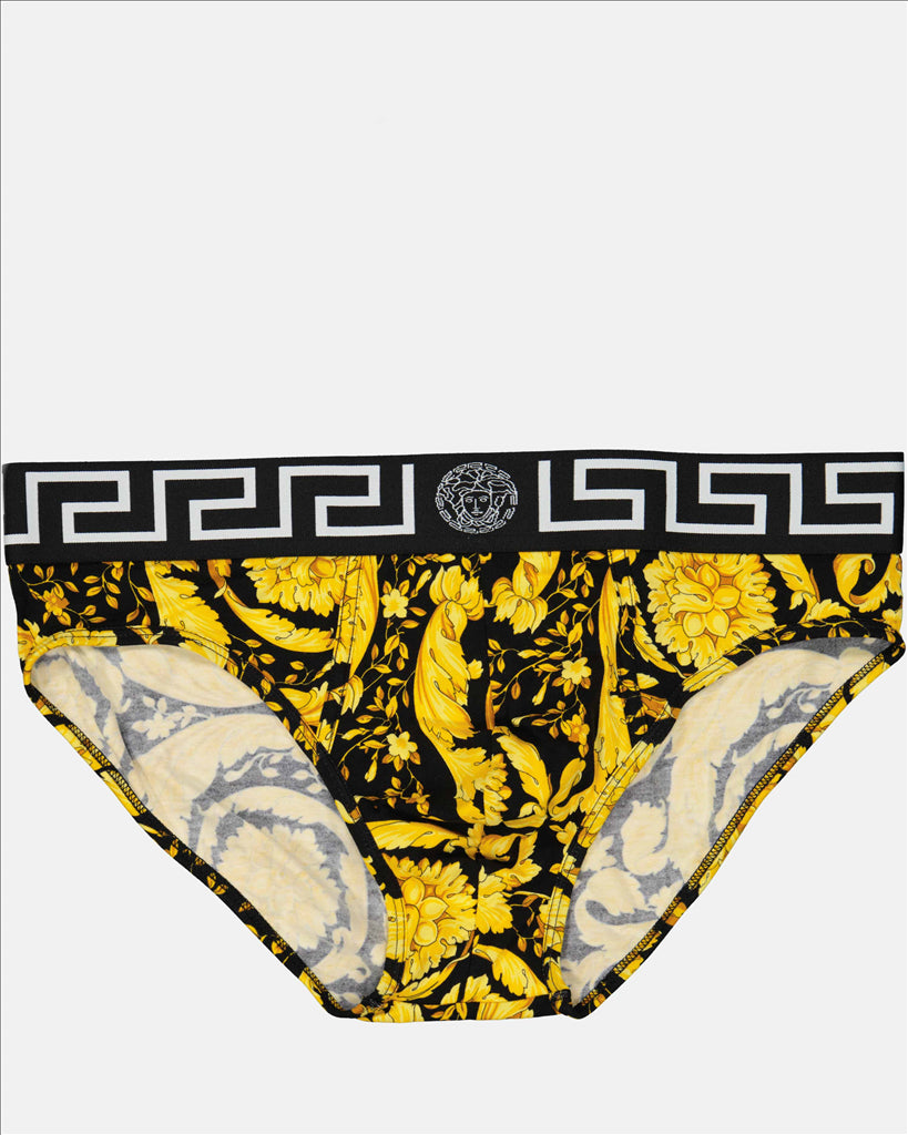 Moda mare Slip Barocco Versace Oro Homme