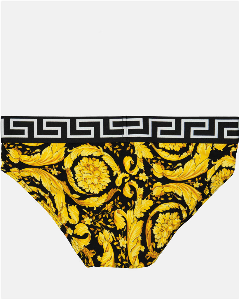 Moda mare Slip Barocco Versace Oro Homme